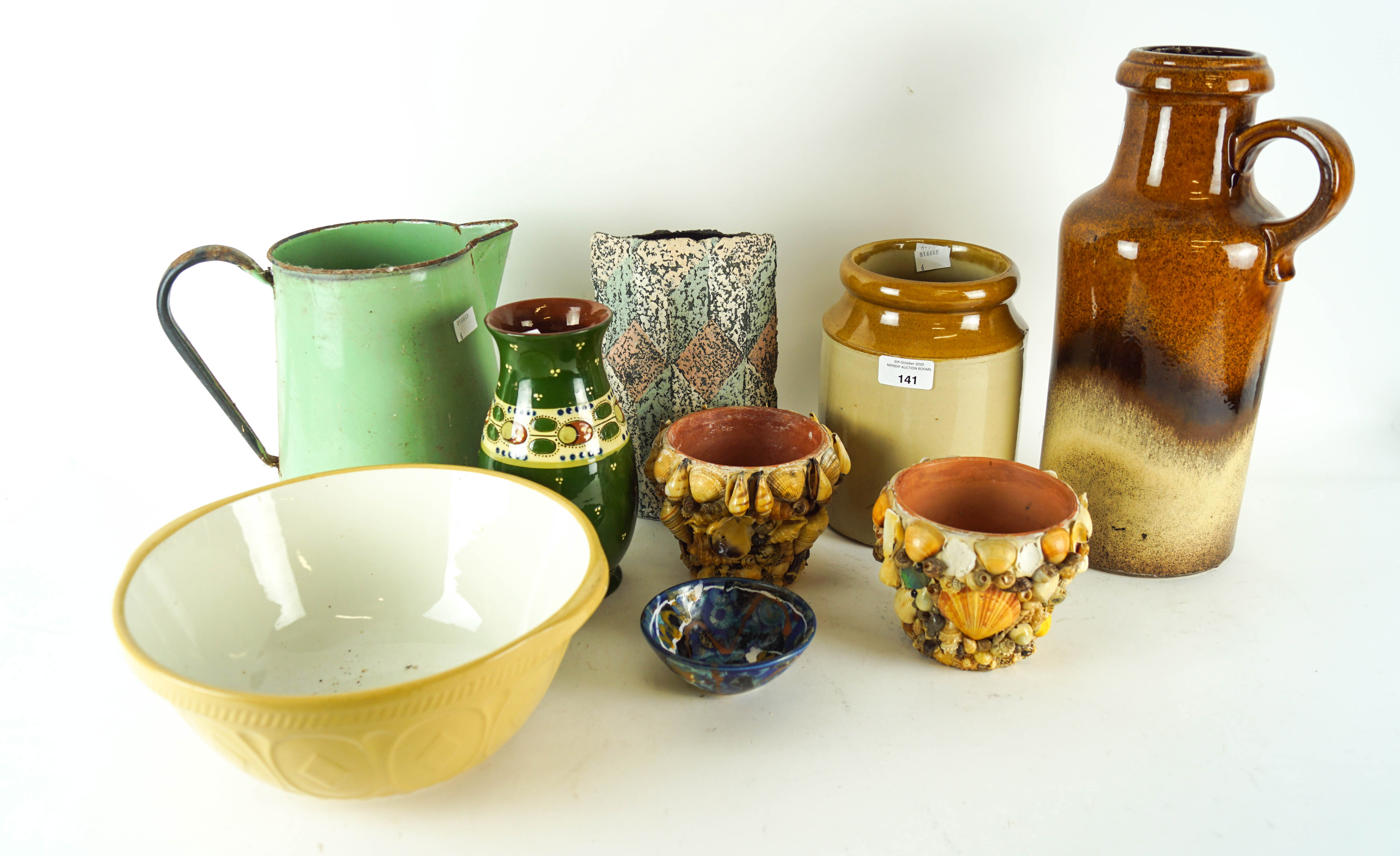 A collection of assorted pottery,