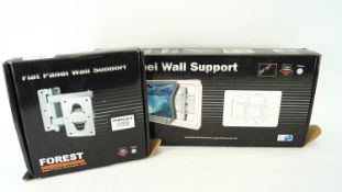 A boxed flat panel wall support