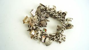 A silver charm bracelet