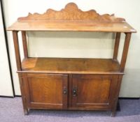 An oak side cabinet