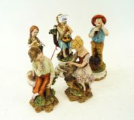 A set of five Capodimonte figures