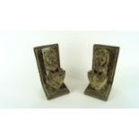 A pair of lion bookends