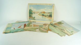 A collection of assorted watercolours by H.