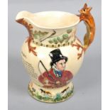 A Crown Devon Fielding's musical John Peel Hunting jug 19.5 cm.