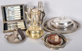 A collection of assorted silver plate and other ware