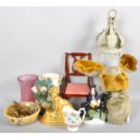 A collection of assorted items to include; dolls chair, floral cast metal doorstop,