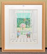 Anne Fraser, Garden View, dated 1989, watercolour and pencil,