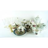 A mixed collection of assorted glass and ceramics to include a part tea service.