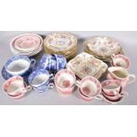 A Staffordshire pottery Chinese export inc style part dinner-service,