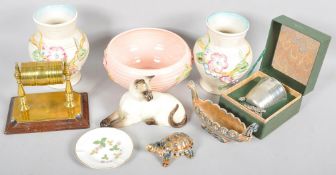 A wade tortoise and other ceramics