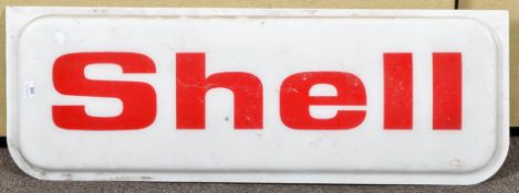 A 1960's Shell light box sign, of rectangular form. Measures; 38cm x 108cm.