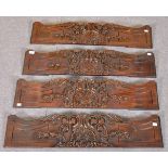 Four carved mahogany mouldings