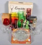 A group of assorted glassware