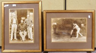 W G Grace - two cricketing photographs/reprints