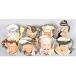 A collection of eight assorted Royal Doulton character / Toby jugs