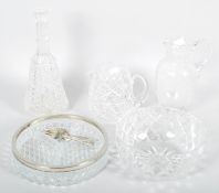 A collection of assorted cut glass