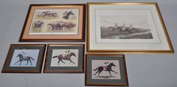 After Ben. Herring,lithograph Mc Queen steeple chase, Flying brook framed and glazed 74.5cm x 95.