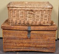 Two hampers and a suitcase