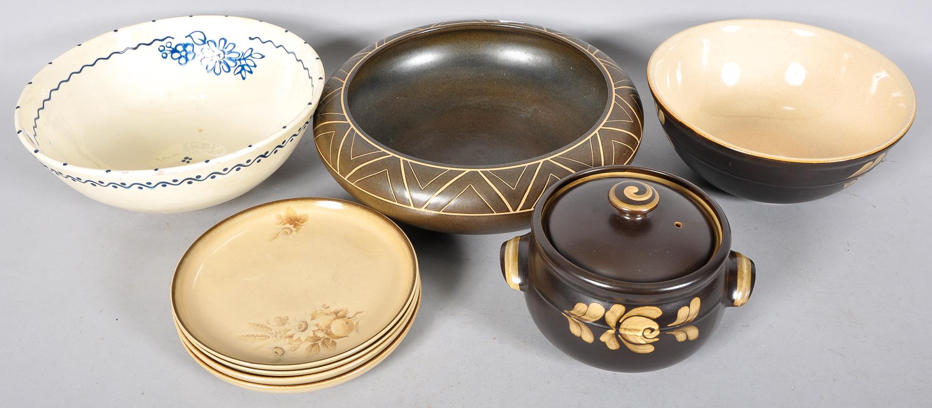 Two Denby bowls and a casserole