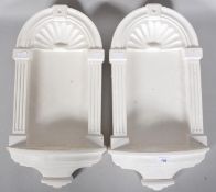 Two antique style plaster niches. Measures; 55cm high.