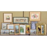 A collection of assorted framed pictures and prints.