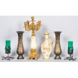 A gilt metal candelabra,