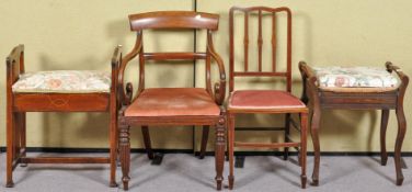 An Ewardian inlaid mahogany side chair, 89cm high,