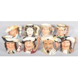 A collection of eight assorted Royal Doulton character / toby jugs to include Henry V, Othello,