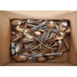 A quantity of silver plated flatware.