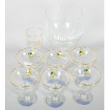 Six Babycham and other promotional glasses