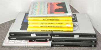 A group of photography books