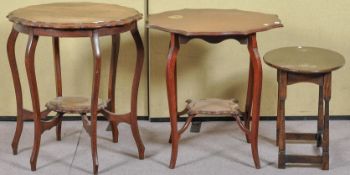 An Edwardian mahogany occasional table, diameter 72cm, height 70cm,