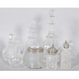A collection of assorted glassware to include scent bottles,