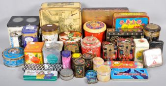 A collection of assorted tins to include Fortnum & Mason, Empire Sewing Thread,