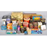 A collection of assorted tins to include Fortnum & Mason, Empire Sewing Thread,