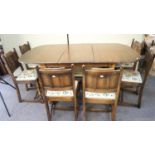 A oak dining table with leaf,