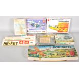 A collection of model aircraft kits, to include F-16 light weight fighter,