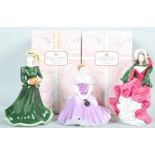 Three Coalport ladies including two boxed examples