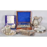 A collection of assorted silver plate