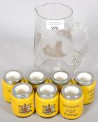 Babycham glasses, Colmans mustard pots and a French jug