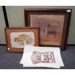 Halim Lowe, four un-framed signed prints,