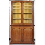 A mahogany bureau bookcase