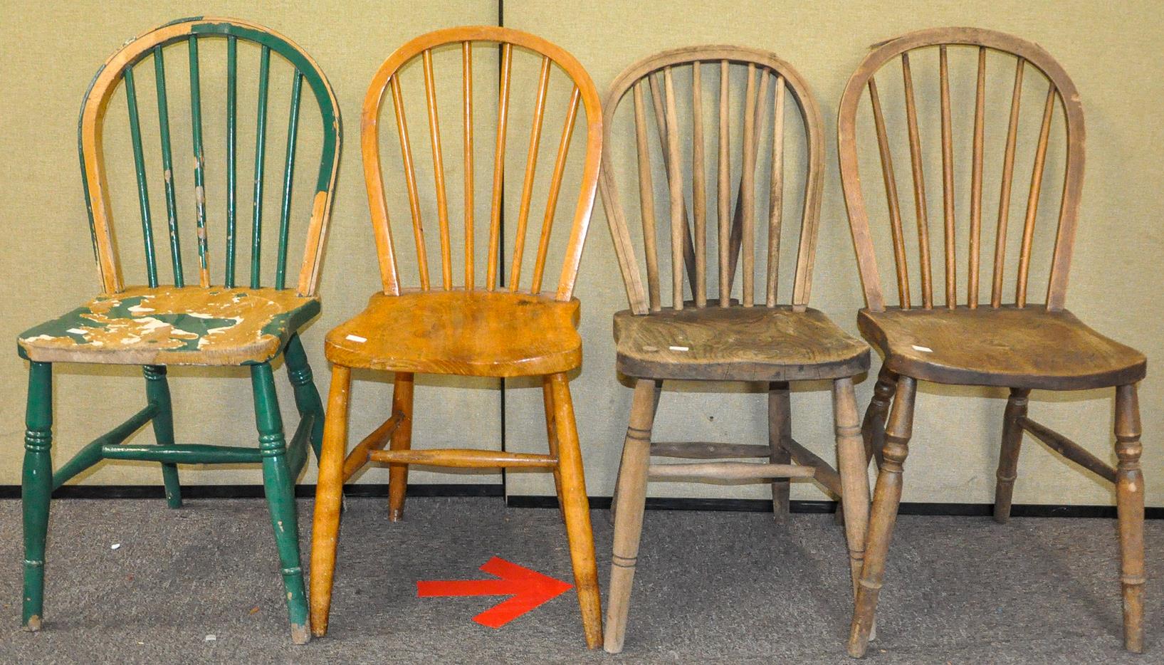 A matched set of 20th Century vintage hoop back dining chairs.