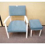A 197'0's retro vintage child's chair and matching stool. Measures; 72cm.