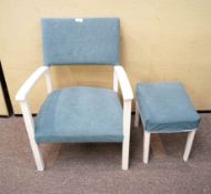 A 197'0's retro vintage child's chair and matching stool. Measures; 72cm.