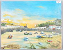 Oil painting, Porthleven,