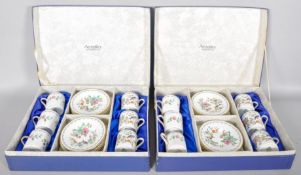 Two cased Aynsley part coffee services with the Pembroke pattern