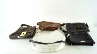 Five satchel style handbags to include; carriage and other unbranded examples.