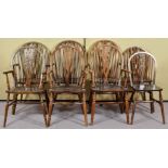 A set of six ash armchairs and two matching side chairs,