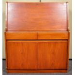 A 20th Century retro vintage teak wood bureau